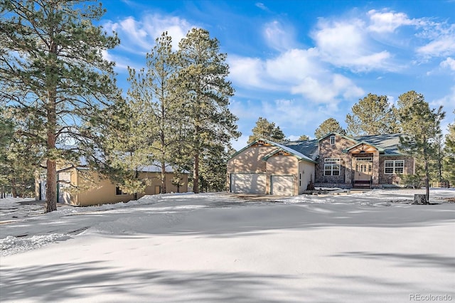 view of front of house with a garage