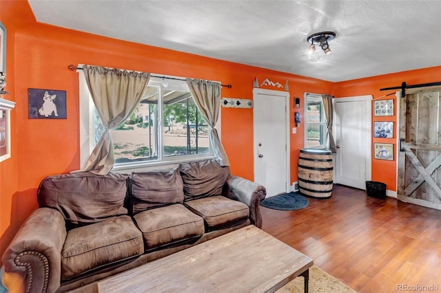 3151 N Elizabeth St, Denver, CO 80205 - living area with a barn door and wood finished floors