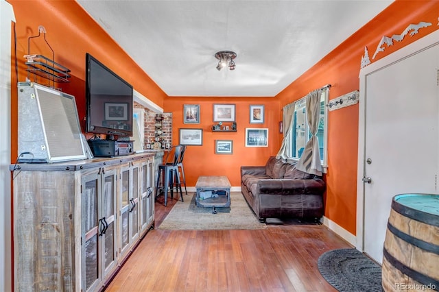 3151 N Elizabeth St, Denver, CO 80205 - living room featuring hardwood / wood-style flooring and baseboards