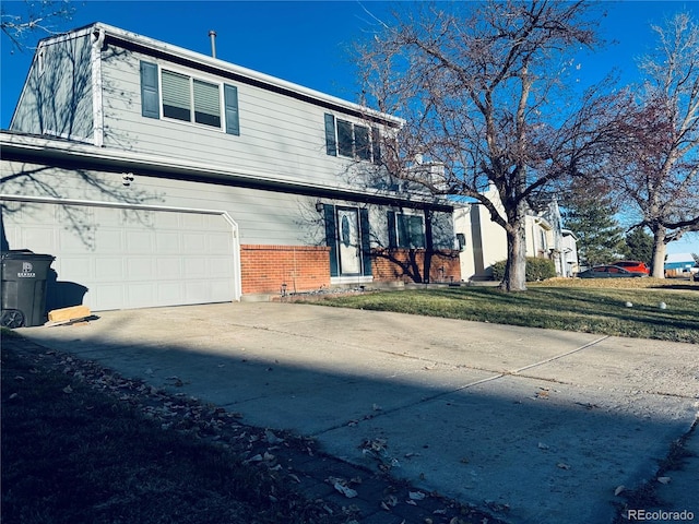 view of property with a garage