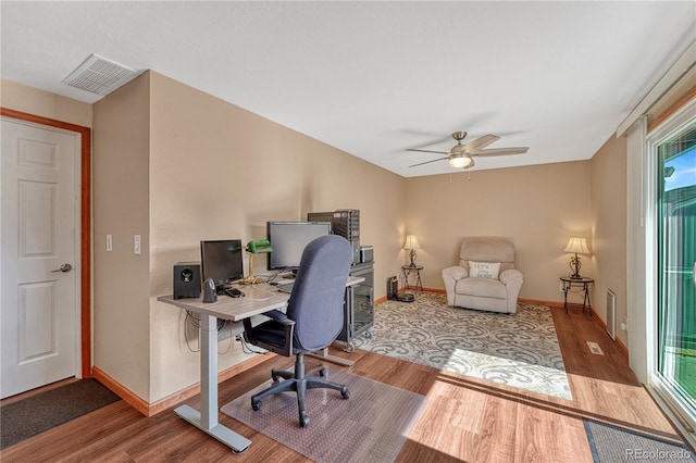 1786 Wintergreen Pl, Loveland, CO 80537 - office space featuring visible vents, baseboards, and wood finished floors
