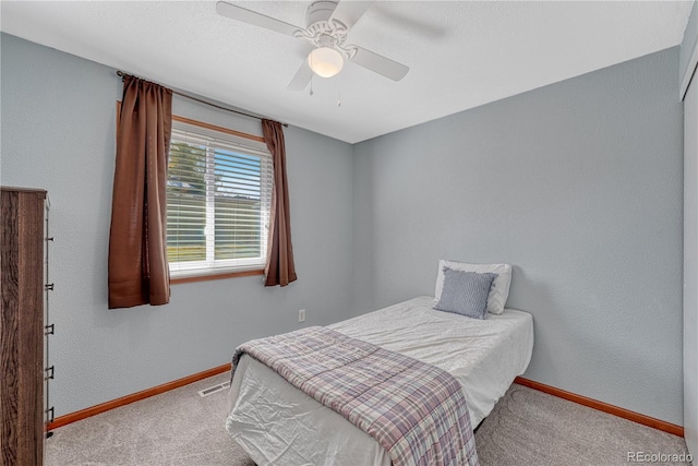 1786 Wintergreen Pl, Loveland, CO 80537 - bedroom with carpet, visible vents, ceiling fan, and baseboards