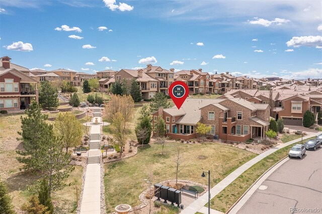 aerial view of residential area
