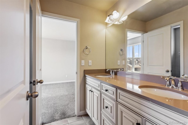 3823 Horiuchi St, Brighton, CO 80601 - full bath featuring double vanity and tile patterned floors
