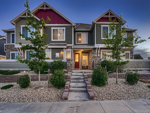 23545 E Platte Dr Unit C, Aurora, CO 80016 - craftsman inspired home featuring stone siding and board and batten siding