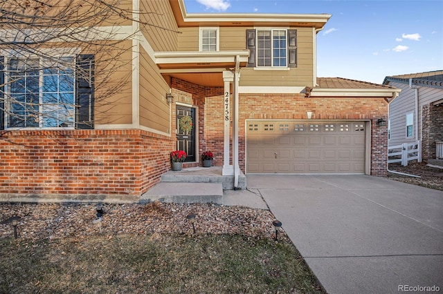 view of front of house with a garage