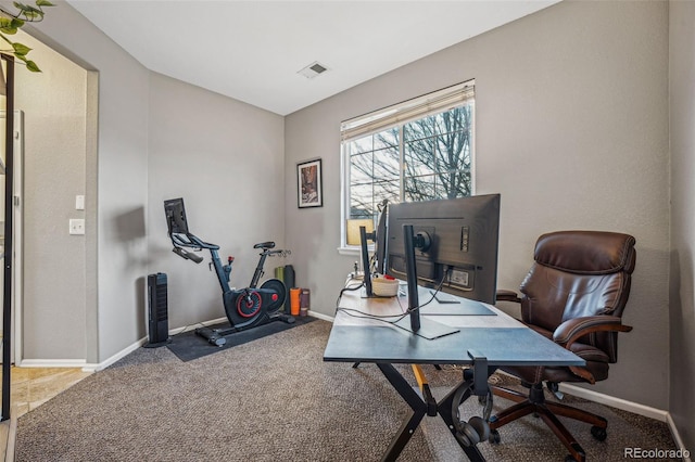 view of carpeted office