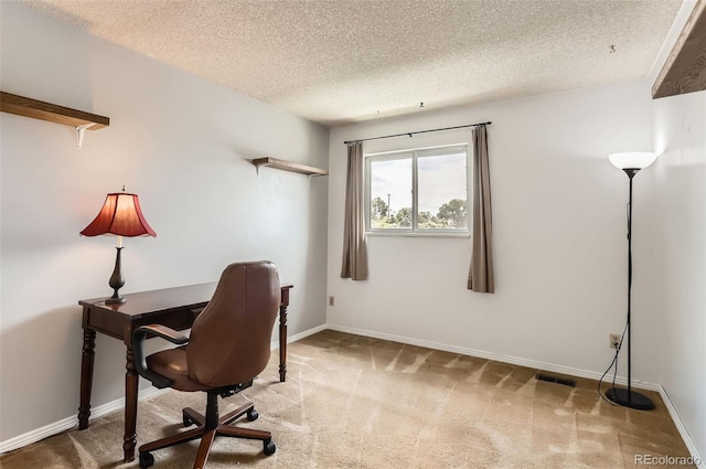 8613 Santa Fe Dr, Thornton, CO 80260 - carpeted home office featuring a textured ceiling and baseboards