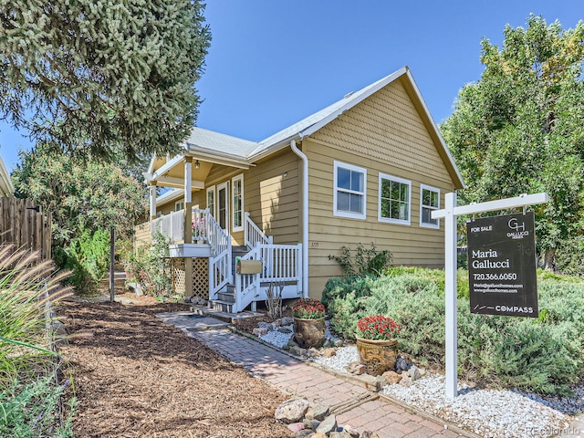 view of front of house with covered porch