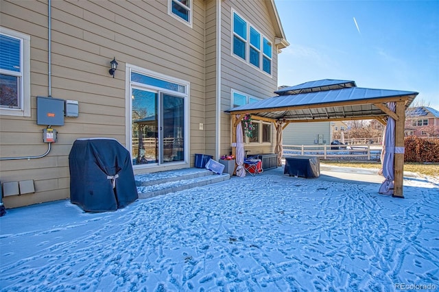 view of patio / terrace with a gazebo