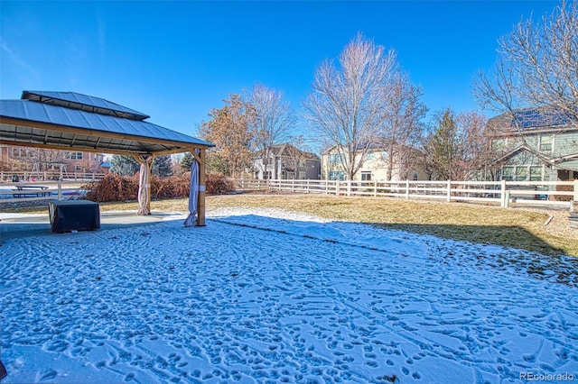 view of pool featuring fence and a gazebo