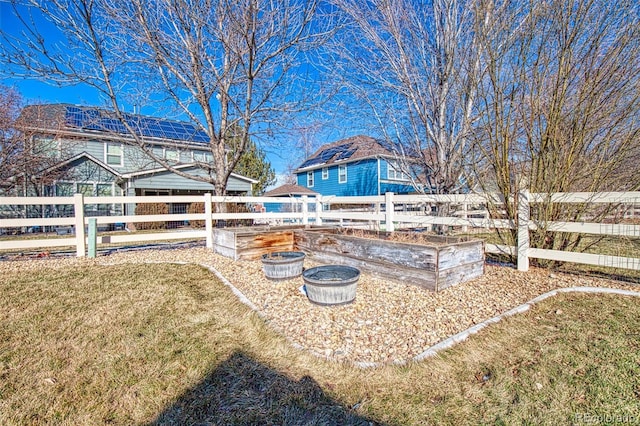 view of yard featuring a garden and fence