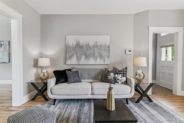 2566 N Emerson St, Denver, CO 80205 - living room featuring wood finished floors and baseboards