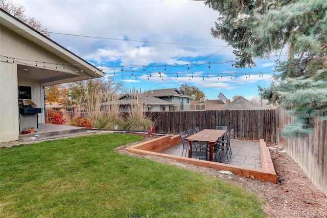 view of yard featuring a patio area