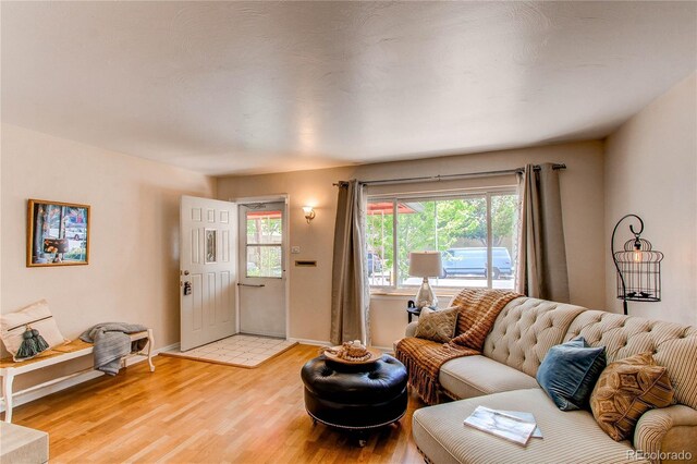 753 S Utica St, Denver, CO 80219 - living room with light wood-type flooring and baseboards