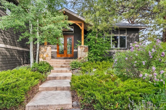 166 S Rainbow Trl, Evergreen, CO 80439 - doorway to property featuring french doors