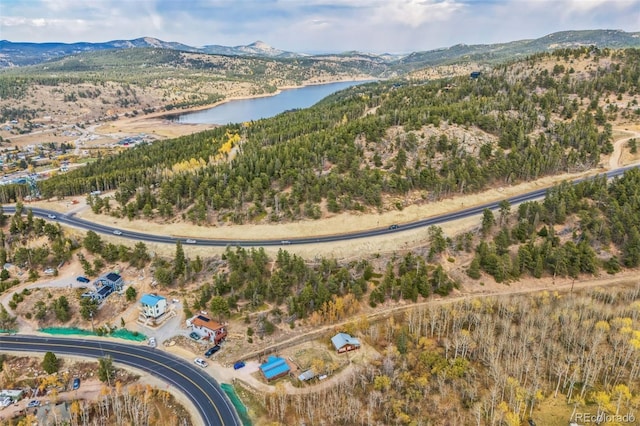 24427 Peak To Peak Hwy, Nederland, CO 80466 - aerial overview of property's location with a water and mountain view