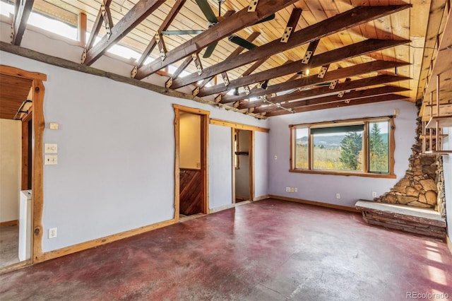 24427 Peak To Peak Hwy, Nederland, CO 80466 - interior space featuring baseboards, finished concrete floors, and wood ceiling