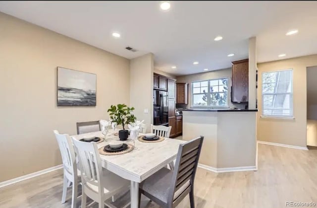 8915 Federal Blvd Unit 203, Westminster, CO 80260 - dining area with light wood-type flooring, baseboards, and recessed lighting