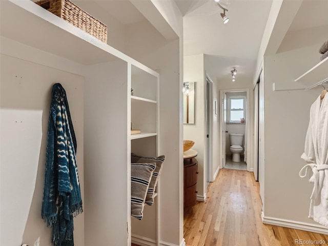 interior space featuring light wood-style flooring