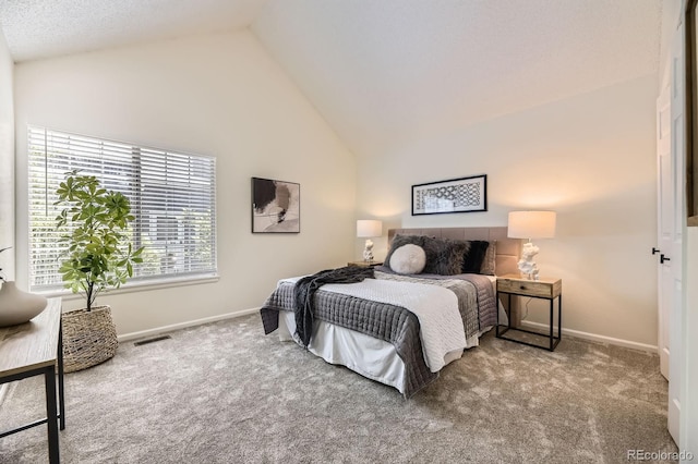 5016 S Nelson St Unit C, Littleton, CO 80127 - bedroom featuring lofted ceiling, carpet, and baseboards