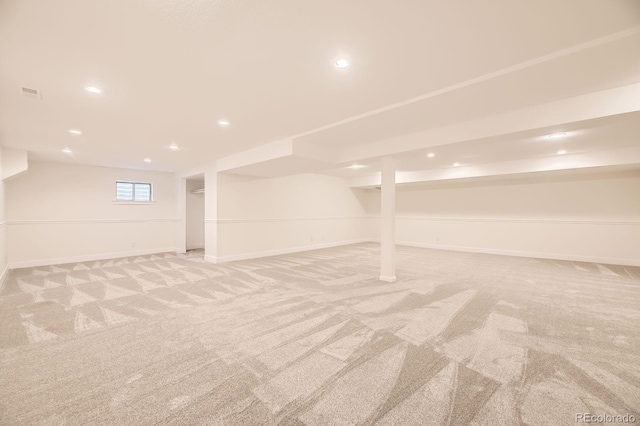 5016 S Nelson St Unit C, Littleton, CO 80127 - basement with light carpet, recessed lighting, and baseboards