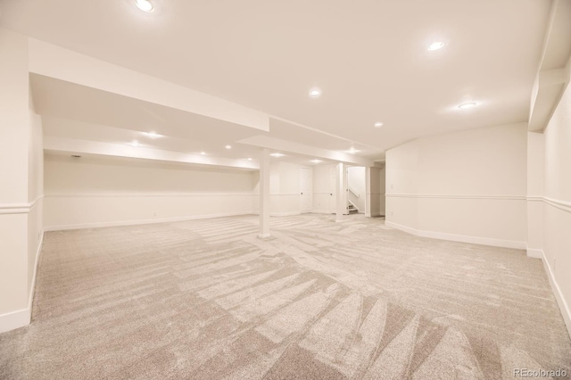 5016 S Nelson St Unit C, Littleton, CO 80127 - finished basement with light carpet, baseboards, recessed lighting, and stairway