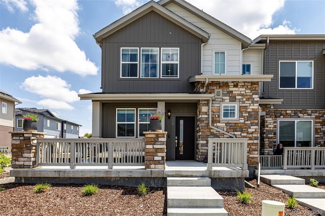 1500 Sun Way, Lafayette, CO 80026 - view of front of home featuring a porch and stone siding