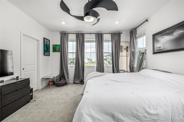 1500 Sun Way, Lafayette, CO 80026 - carpeted bedroom featuring ceiling fan, recessed lighting, and baseboards