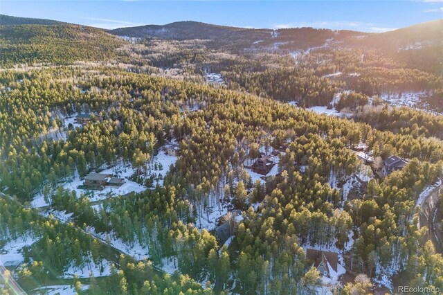 46 Apache Rd, Evergreen, CO 80439 - aerial view with a wooded view and a mountain view