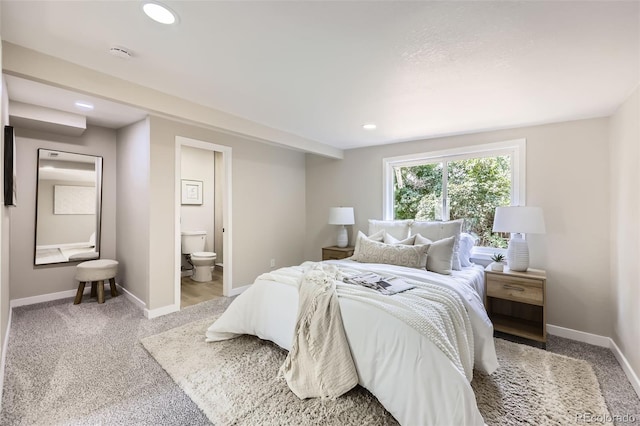 1750 S Zuni St, Denver, CO 80223 - bedroom featuring carpet flooring, recessed lighting, and connected bathroom