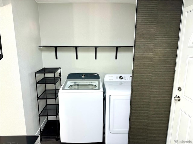 laundry area featuring independent washer and dryer