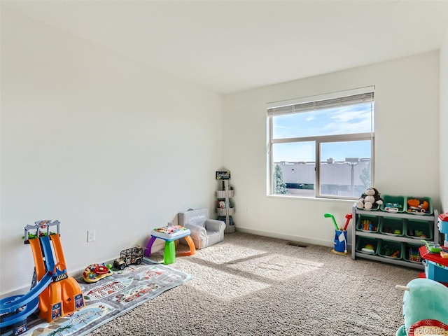 game room featuring carpet floors