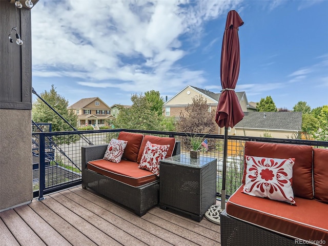 deck featuring an outdoor hangout area