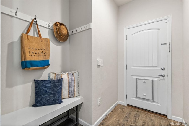 mudroom featuring hardwood / wood-style floors