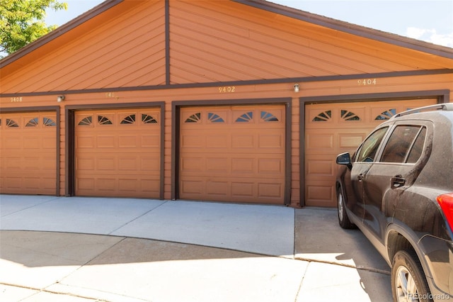 view of garage