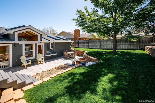 view of yard with a patio area