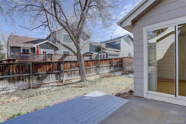 view of yard with a deck