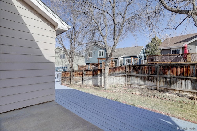 view of yard with a deck