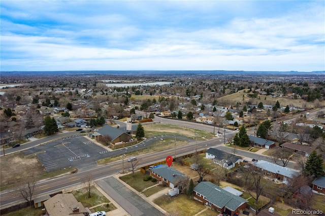aerial view featuring a residential view