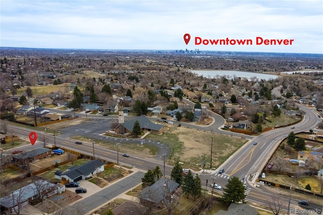 12024 W Maryland Dr, Lakewood, CO 80228 - aerial perspective of suburban area featuring a nearby body of water