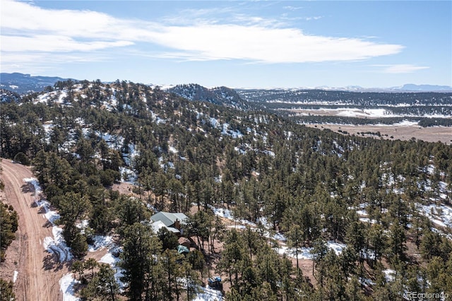 drone / aerial view with a mountain view