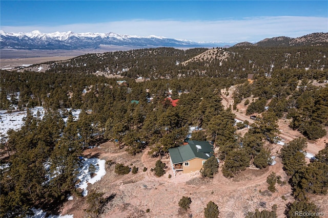 bird's eye view featuring a mountain view