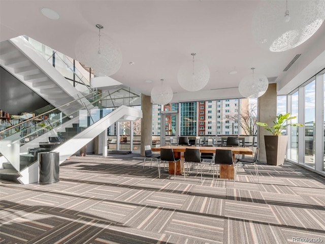 common area featuring stairs