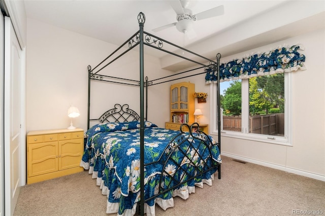 3806 S Dawson St, Aurora, CO 80014 - bedroom with carpet floors, baseboards, and ceiling fan