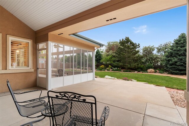 3806 S Dawson St, Aurora, CO 80014 - view of patio / terrace with a sunroom