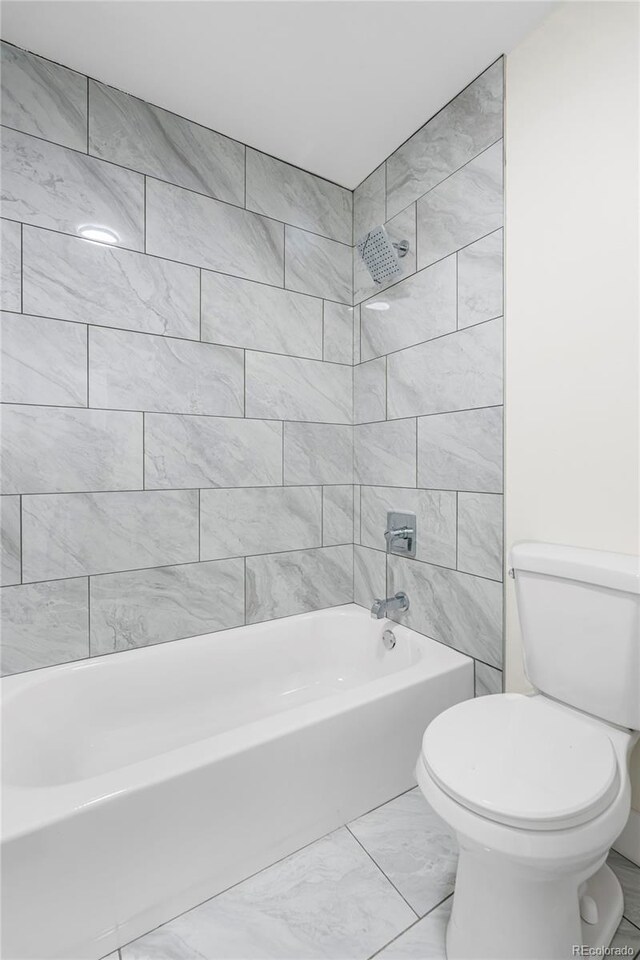 1519 S Sable Blvd Unit C, Aurora, CO 80012 - full bath with toilet, shower / tub combination, and marble look tile flooring