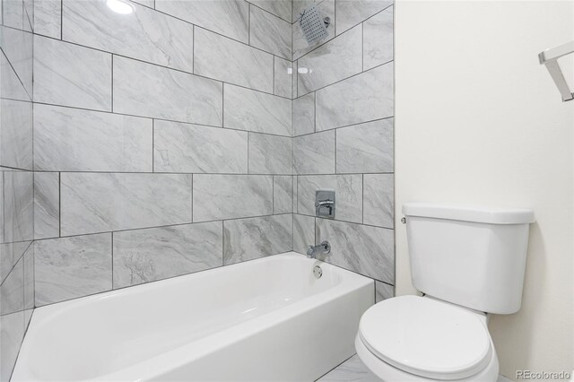 1519 S Sable Blvd Unit C, Aurora, CO 80012 - full bathroom featuring toilet,  shower combination, and marble finish flooring