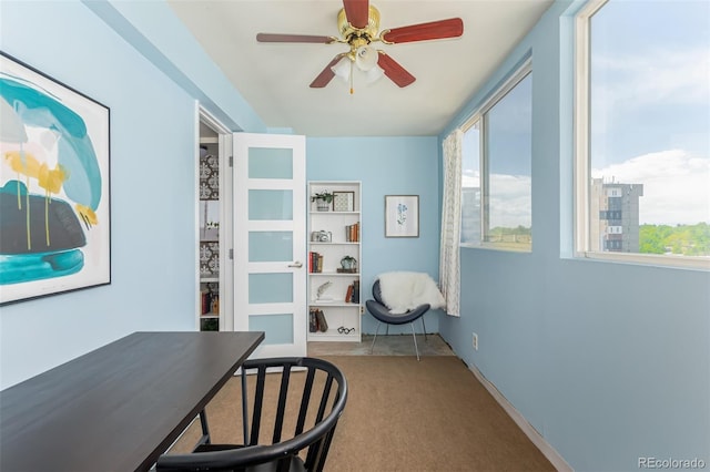 1121 Albion St Unit 809, Denver, CO 80220 - office space with a ceiling fan and carpet flooring