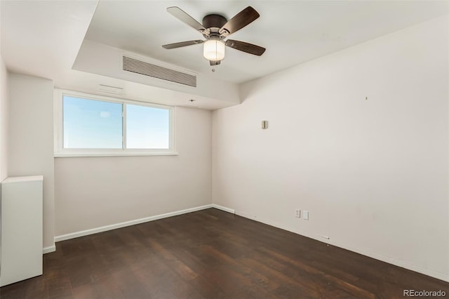 1121 Albion St Unit 809, Denver, CO 80220 - empty room with wood finished floors, baseboards, and ceiling fan